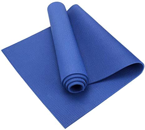 JOWY Esterilla de Yoga Azul Antideslizante, con 173cm x 61cm y con 0,6cm de Grosor es Muy Ligera y portátil, colchoneta Ideal para la práctica de Fitness y Pilates. Tu casa es tu Gimnasio.