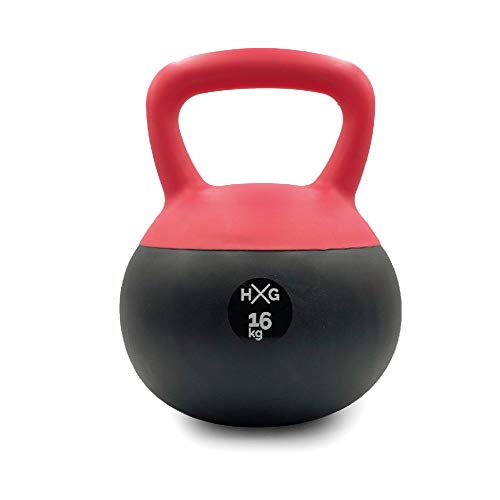 JOWY Pesa Rusa o Pesa Kettlebell 16kg, PVC rellena de Fina Arena de Acero, Ideal para Ejercicios y Entrenamientos de musculación o Crosstraining. Tu casa es tu Gimnasio.