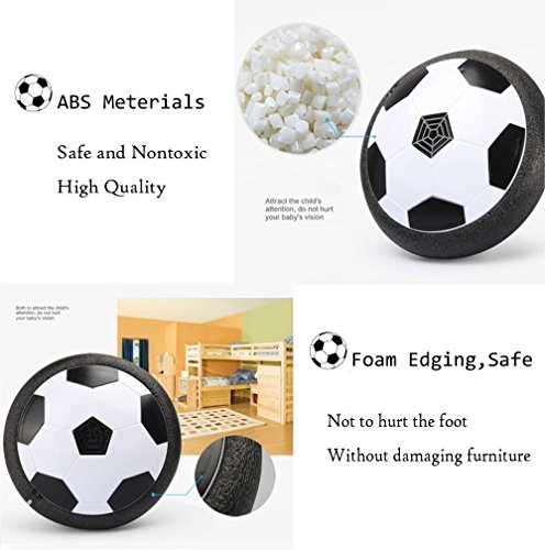 Joy-Jam Juguetes para Niños 5-10 años, Hover Ball Goal Set Air Soccer Fútbol Disco Electric Soccer con 2 Puertas Que se Ciernen Fútbol de Entrenamiento con Luces LED Negro