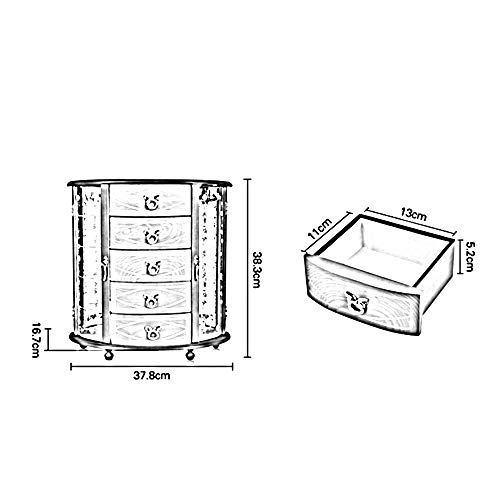 Joyero Chunlan Cajas de joyería de Madera Caja de joyería de Caja de Almacenamiento de Joyas de Mano Retro (Color : Color Madera, Tamaño : 37.8 * 16.7 * 38.3cm)