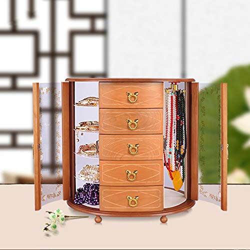 Joyero Chunlan Cajas de joyería de Madera Caja de joyería de Caja de Almacenamiento de Joyas de Mano Retro (Color : Color Madera, Tamaño : 37.8 * 16.7 * 38.3cm) Joyero Chunlan Cajas de joyería de Madera Caja de joyería de Caja de Almacenamiento de Joyas de Mano Retro (Color : Color Madera, Tamaño : 37.8 * 16.7 * 38.3cm)