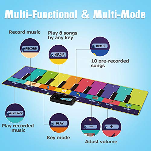 Joyjoz Alfombra Musical de Piano con 100+ Sonidos, Alfombra de Baile 4 Modos, Alfombra de Teclado para Niños Instrumentos Juguetes Musicales para Niños Niñas (110*36CM) Joyjoz Alfombra Musical de Piano con 100+ Sonidos, Alfombra de Baile 4 Modos, Alfombra de Teclado para Niños Instrumentos Juguetes Musicales para Niños Niñas (110*36CM)