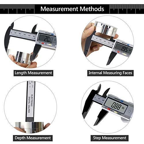 joylink Digital Vernier Calibre, Calibre Vernier Calibre Exterior Diámetro Interior Profundidad Electrónico Digital con Pantalla LCD Pie de Rey Digital Auto Off Inch/MM de 0-150mm joylink Digital Vernier Calibre, Calibre Vernier Calibre Exterior Diámetro Interior Profundidad Electrónico Digital con Pantalla LCD Pie de Rey Digital Auto Off Inch/MM de 0-150mm