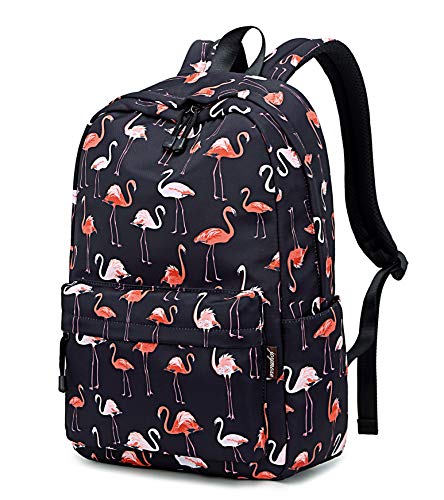 Joymoze Bolsa para Libros Escolar Linda para Niña Mochila para Portátil Casual para Mujeres Flamenco