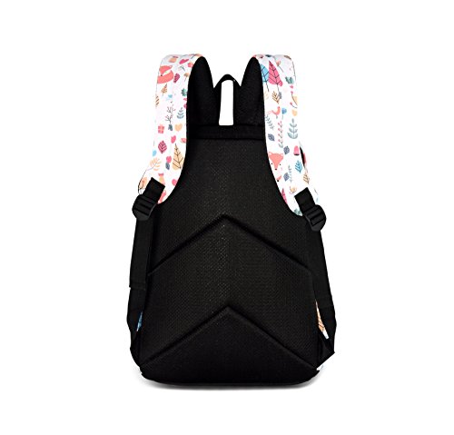 Joymoze Mochila de Estudiante y Ocio Impermeable - Cartera Escolar para Niñas con Lindo Estampado Zorro 841