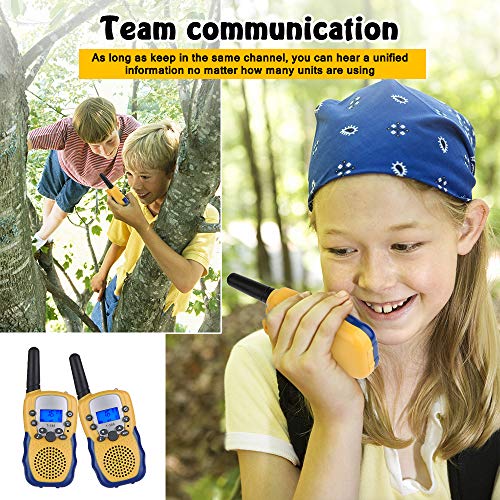 joyoldelf Walkie Talkie Niños y Prismaticos Niños, PMR446 8 Canales LED Linterna Incorporada LCD Pantalla Función VOX Juguete de Camping al Aire Libre Niños y Niñas