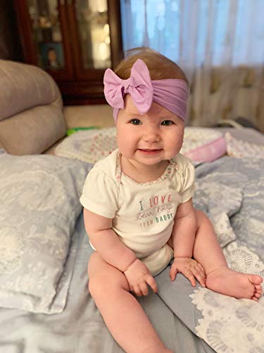 JOYOYO 12 Pcs Baby Headbands with Bows Wide Headbands Super Stretchy Soft Elastic Headbands and Hair Bows Baby Hair Accessories