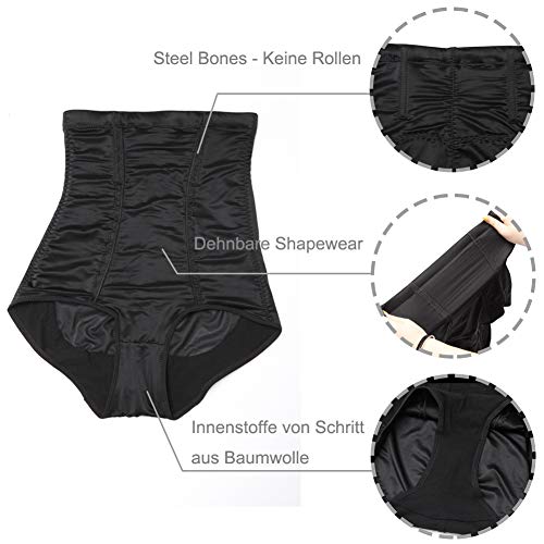 Joyshaper - Braguitas para mujer con forma de figura, cintura alta, braguitas con efecto de vientre Negro L Joyshaper - Braguitas para mujer con forma de figura, cintura alta, braguitas con efecto de vientre Negro L