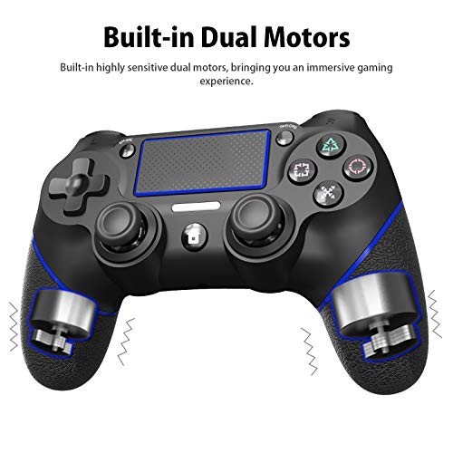 JOYSKY Mando Inalámbrico para Playstation 4,Controlador De Juegos Inalámbrico con Control De Vibración Dual del Motor De Doble Palanca para PS4 (Azul)