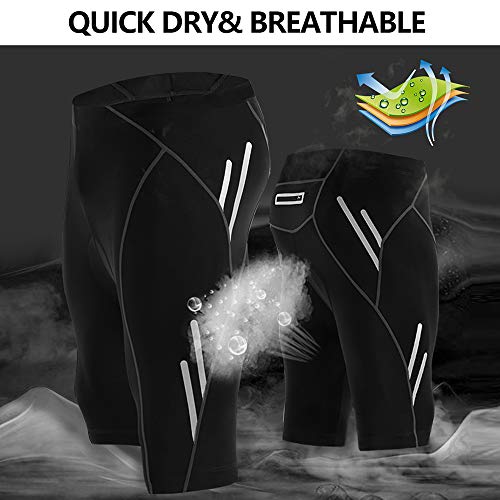 JOYSPACE Hombre Pantalones Cortos de Bicicleta Shorts de Ciclismo Hombre con 4D Acolchado MTB Ciclismo Pantalones Cortos Ropa Interior de Bicicleta estáticas,XXXL