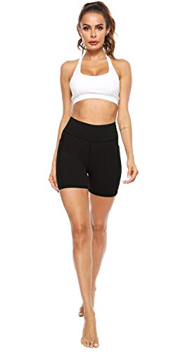 JOYSPELS Shorts Deportivos Pantalones Cortos de Ciclismo para Mujer Leggings Cortos de Cintura Alta, Black, XXL JOYSPELS Shorts Deportivos Pantalones Cortos de Ciclismo para Mujer Leggings Cortos de Cintura Alta, Black, XXL