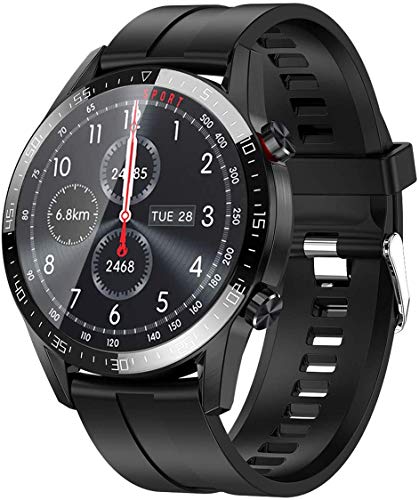 jpantech Smartwatch Reloj Inteligente Mujer Hombre | Llamadas Bluetooth |Pantalla táctil Completa | Monitor de ECG | monitoreo de la frecuencia cardíaca medición de la presión Arterial(Negro)