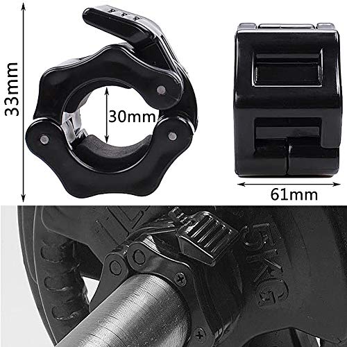 JPYH Hebilla para Mancuernas, Clip para Mancuernas 30 mm, Hebilla para Mancuernas, Adecuada para Levantamiento de Pesas,Powerlifting para Entrenamiento Profesional，2 PCS, Negro