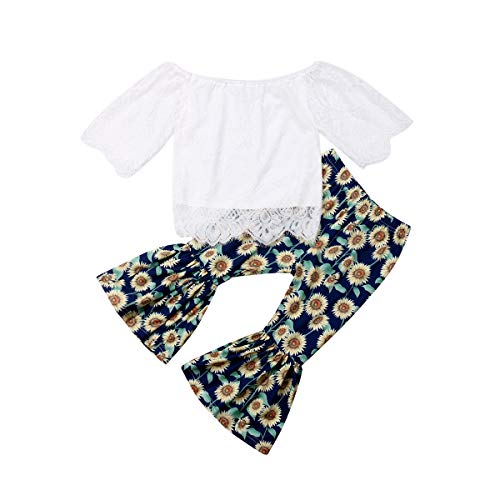 jsadfojas Recién Nacido Niño pequeño Niños Bebé Niñas Top sin Mangas de Encaje Pantalones de Girasol Pantalones Sueltos Conjunto de Trajes de Campana (White, 3-4 Years) jsadfojas Recién Nacido Niño pequeño Niños Bebé Niñas Top sin Mangas de Encaje Pantalones de Girasol Pantalones Sueltos Conjunto de Trajes de Campana (White, 3-4 Years)
