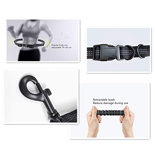 Jsdoin - Cinturón de perro con manos libres para correr, correr o caminar, reflectante con bolsa integrada de hasta 100 kg, muy adecuado para manos libres, correr o caminar, verde fluorescente Jsdoin - Cinturón de perro con manos libres para correr, correr o caminar, reflectante con bolsa integrada de hasta 100 kg, muy adecuado para manos libres, correr o caminar, verde fluorescente