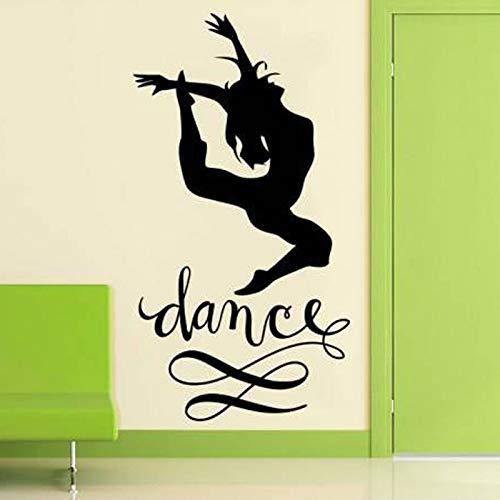 jtxqe Baile Gimnasia Acrobática Niña Silueta Danza Trabajo Trabajo Departamento Vinilo Chico Pared Etiqueta De La Pared 3D Decoración Pared Sofá Decoración del Hogar 42x79cm