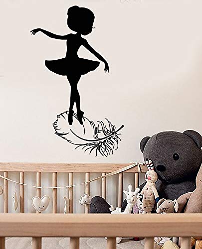 jtxqe Pared Niña Ballet Ballet Estudio Pájaro/Pared De Vinilo Pegatinas Vinilos Autoadhesivos Pegatinas Pared Decorativas Salon 57X93Cm