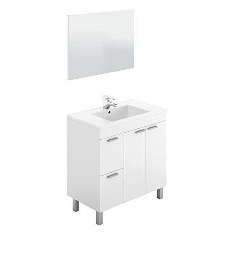 Juego Baño Oviedo Completo con Mueble Baño + Lavabo + Columna Pie Incluida