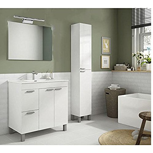 Juego Baño Oviedo Completo con Mueble Baño + Lavabo + Columna Pie Incluida