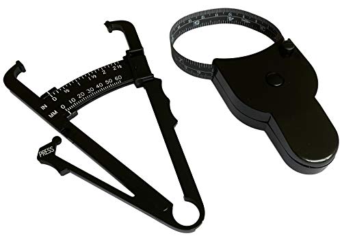 Juego: cinta métrica para cuerpo + grasa Caliper negro | Bíceps Po Piernas Circunferencia / Tamaño + Grasa corporal | Mujeres Hombres | Para Fitness & Deportes Juego: cinta métrica para cuerpo + grasa Caliper negro | Bíceps Po Piernas Circunferencia / Tamaño + Grasa corporal | Mujeres Hombres | Para Fitness & Deportes