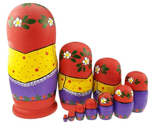 Juego de 10 juguetes de apilamiento de la vida de la granja, muñeca rusa hecha a mano, juguete de madera para decoración de habitación de niños Juego de 10 juguetes de apilamiento de la vida de la granja, muñeca rusa hecha a mano, juguete de madera para decoración de habitación de niños