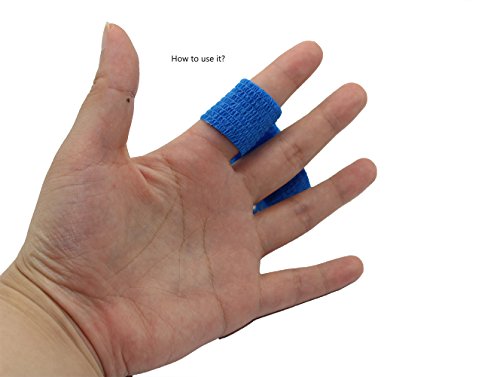 Juego de 12 rollos de cinta autoadhesiva de 2,5 x 1,5 m, cinta deportiva fuerte para dedos y esguinces, rollos de vendaje autoadhesivos, color azul Juego de 12 rollos de cinta autoadhesiva de 2,5 x 1,5 m, cinta deportiva fuerte para dedos y esguinces, rollos de vendaje autoadhesivos, color azul