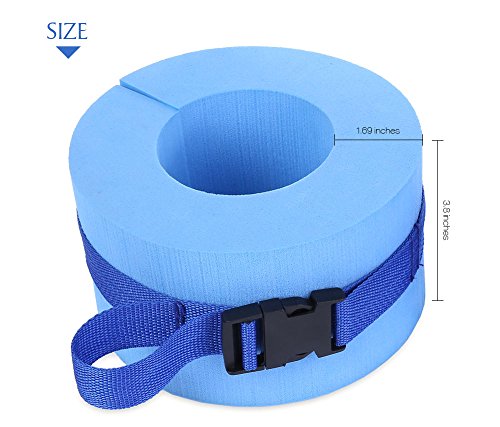 Juego de 2 bandas de natación de espuma, para natación, aeróbic acuático, anillo de flotación para tobillos azules con hebilla de liberación rápida para entrenamiento de fitness y natación Juego de 2 bandas de natación de espuma, para natación, aeróbic acuático, anillo de flotación para tobillos azules con hebilla de liberación rápida para entrenamiento de fitness y natación