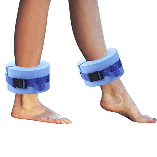 Juego de 2 bandas de natación de espuma, para natación, aeróbic acuático, anillo de flotación para tobillos azules con hebilla de liberación rápida para entrenamiento de fitness y natación Juego de 2 bandas de natación de espuma, para natación, aeróbic acuático, anillo de flotación para tobillos azules con hebilla de liberación rápida para entrenamiento de fitness y natación