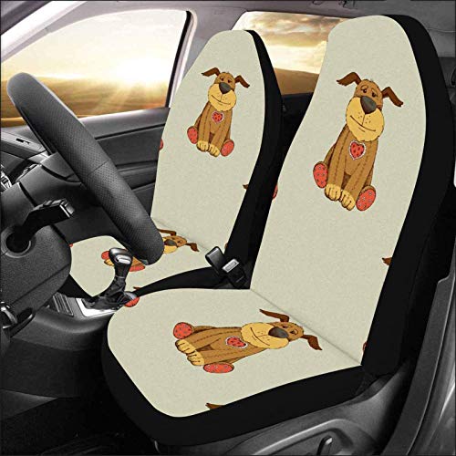 Juego de 2 fundas de asiento de coche delanteras de perro de dibujos animados de animales bonitos, protección completa del asiento, cojín de asiento delantero de coche para mascotas, gimnasio