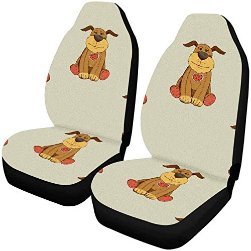 Juego de 2 fundas de asiento de coche delanteras de perro de dibujos animados de animales bonitos, protección completa del asiento, cojín de asiento delantero de coche para mascotas, gimnasio