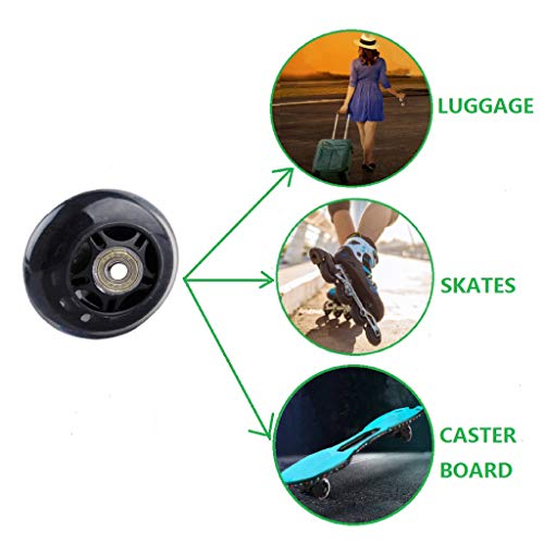 Juego de 2 Ruedas Repuestos para Maletas de Equipaje 70 * 22mm con 35/40mm Ejes, 8mm Rodamientos de Reparación