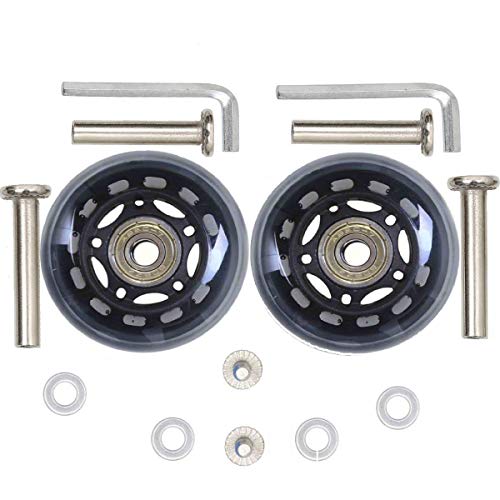 Juego de 2 Ruedas Repuestos para Maletas de Equipaje 70 * 22mm con 35/40mm Ejes, 8mm Rodamientos de Reparación Juego de 2 Ruedas Repuestos para Maletas de Equipaje 70 * 22mm con 35/40mm Ejes, 8mm Rodamientos de Reparación