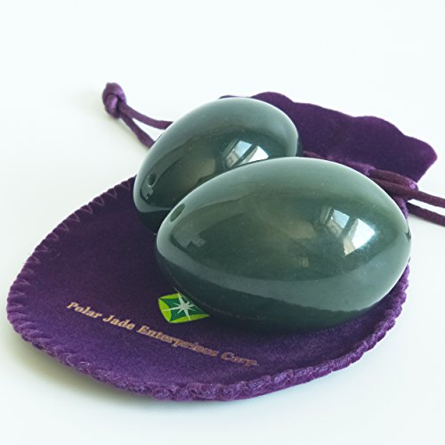 Juego de 2 unidades de huevos de jade de nefrita para tonificar los músculos del amor Yoni, perforados, con una caja, hilo dental sin cera e instrucciones, para usuarios principiantes e intermedios, en dos tamaños: grande y mediano, Polar Jade Juego de 2 unidades de huevos de jade de nefrita para tonificar los músculos del amor Yoni, perforados, con una caja, hilo dental sin cera e instrucciones, para usuarios principiantes e intermedios, en dos tamaños: grande y mediano, Polar Jade