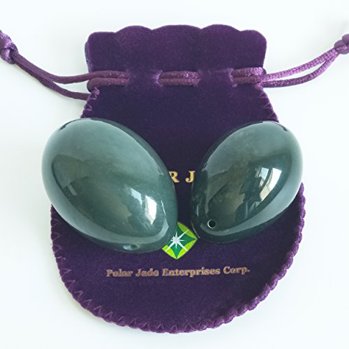 Juego de 2 unidades de huevos de jade de nefrita para tonificar los músculos del amor Yoni, perforados, con una caja, hilo dental sin cera e instrucciones, para usuarios principiantes e intermedios, en dos tamaños: grande y mediano, Polar Jade Juego de 2 unidades de huevos de jade de nefrita para tonificar los músculos del amor Yoni, perforados, con una caja, hilo dental sin cera e instrucciones, para usuarios principiantes e intermedios, en dos tamaños: grande y mediano, Polar Jade