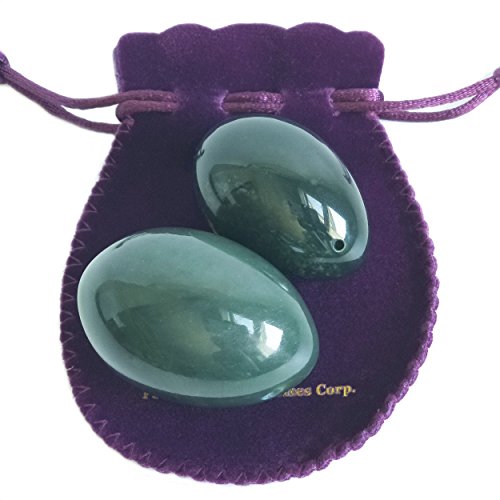 Juego de 2 unidades de huevos de jade de nefrita para tonificar los músculos del amor Yoni, perforados, con una caja, hilo dental sin cera e instrucciones, para usuarios principiantes e intermedios, en dos tamaños: grande y mediano, Polar Jade Juego de 2 unidades de huevos de jade de nefrita para tonificar los músculos del amor Yoni, perforados, con una caja, hilo dental sin cera e instrucciones, para usuarios principiantes e intermedios, en dos tamaños: grande y mediano, Polar Jade