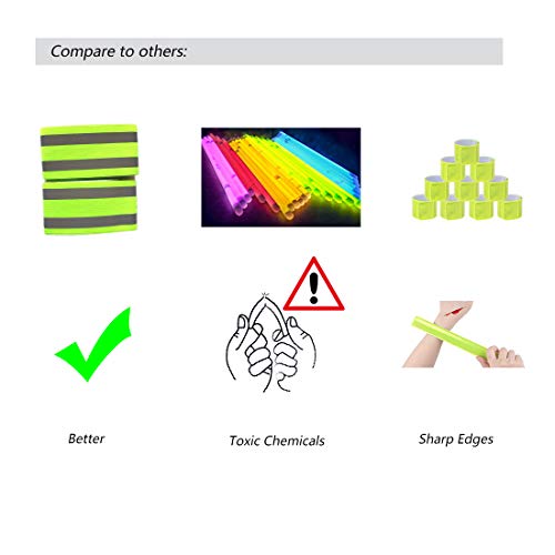 Juego de 4 Bandas Reflectantes Elásticas, Brazalete Reflectantes Alta Visibilidad luz para Ciclismo Caminar Correr Deportes al Aire Libre Corredores nocturnas, Cinta Reflejo de Seguridad Juego de 4 Bandas Reflectantes Elásticas, Brazalete Reflectantes Alta Visibilidad luz para Ciclismo Caminar Correr Deportes al Aire Libre Corredores nocturnas, Cinta Reflejo de Seguridad