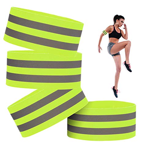 Juego de 4 Bandas Reflectantes Elásticas, Brazalete Reflectantes Alta Visibilidad luz para Ciclismo Caminar Correr Deportes al Aire Libre Corredores nocturnas, Cinta Reflejo de Seguridad Juego de 4 Bandas Reflectantes Elásticas, Brazalete Reflectantes Alta Visibilidad luz para Ciclismo Caminar Correr Deportes al Aire Libre Corredores nocturnas, Cinta Reflejo de Seguridad