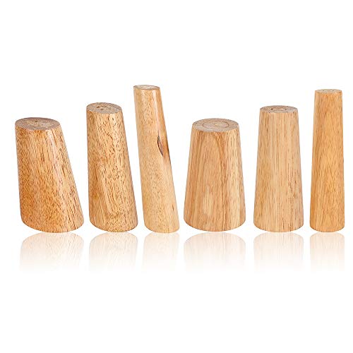 Juego de 4 patas de madera, patas de madera para armarios y mesas de TV, gabinete, sofá, cama, mesa de comedor (20 cm, ángulo recto)