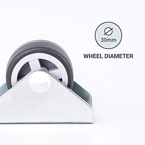 Juego de 4 ruedas fijas de goma de 30 mm, ruedas de alta resistencia, ruedas no giratorias para muebles de mesa (4)