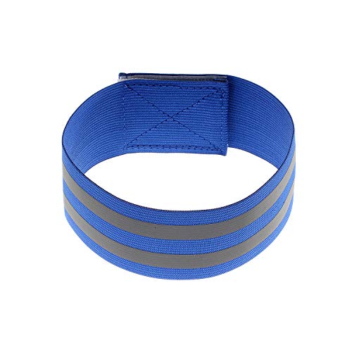 [Juego de 6] Bandas Reflectantes Elásticas, 2 Reflectore Tiras, 35x5cm Pulseras Alta Visibilidad - Outdoor Sacudida Ciclismo Equitación Correr - Cinta Reflejo de Seguridad, Azul TKB5062 blue