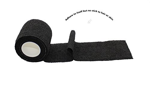 Juego de 6 rollos de cinta autoadhesiva para muñeca, tobillo, esguinces, rodillo de vendaje autoadhesivo, cinta atlética, color negro