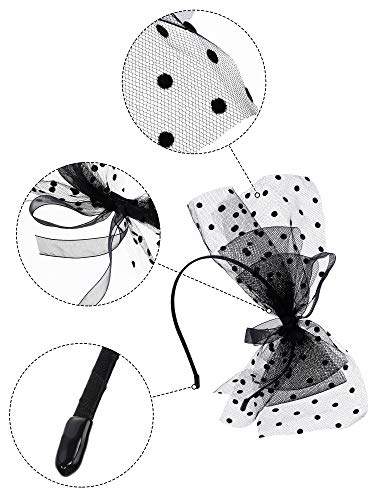 Juego de accesorios para disfraz de los aƱos 50/ 20, incluye diadema con lazo negro, falda de encaje y cintura fina para mujeres y niƱas Juego de accesorios para disfraz de los aƱos 50/ 20, incluye diadema con lazo negro, falda de encaje y cintura fina para mujeres y niƱas