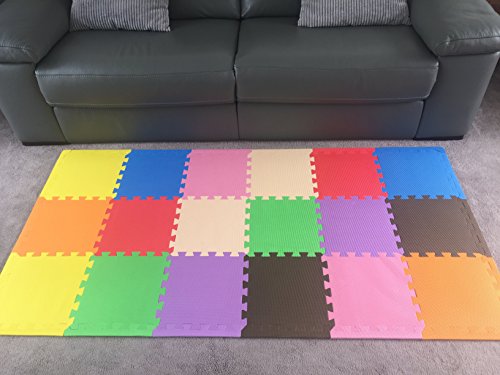 Juego de alfombras de goma EVA suave con bolsa de transporte, de Dryzem. Alfombras encastrables para juego de niños. Juego de alfombras de goma EVA suave con bolsa de transporte, de Dryzem. Alfombras encastrables para juego de niños.