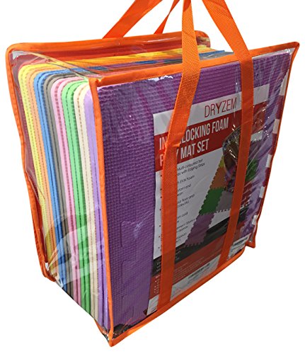 Juego de alfombras de goma EVA suave con bolsa de transporte, de Dryzem. Alfombras encastrables para juego de niños. Juego de alfombras de goma EVA suave con bolsa de transporte, de Dryzem. Alfombras encastrables para juego de niños.