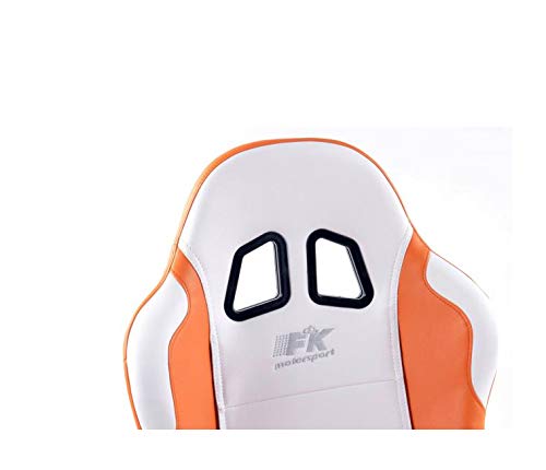 Juego de asientos ergonómicos Miami piel artificial blanco/naranja