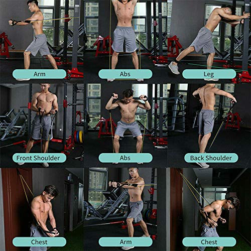 Juego de bandas elásticas de resistencia con 5 bandas elásticas para pilates y fitness, extensores pectorales, látex, entrenamiento en casa, para herramientas de fisioterapia, yoga, crossfit Juego de bandas elásticas de resistencia con 5 bandas elásticas para pilates y fitness, extensores pectorales, látex, entrenamiento en casa, para herramientas de fisioterapia, yoga, crossfit