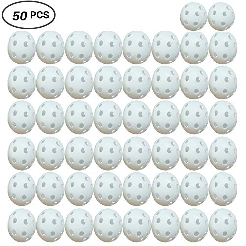 Juego de Bolas plásticas de Entrenamiento de Golf de 50, Bolas de Golf Wiffle Huecas de 5 Pulgadas de Flujo de Aire para Campo de prácticas, práctica de Swing, Uso en el hogar. (Blanco) Juego de Bolas plásticas de Entrenamiento de Golf de 50, Bolas de Golf Wiffle Huecas de 5 Pulgadas de Flujo de Aire para Campo de prácticas, práctica de Swing, Uso en el hogar. (Blanco)