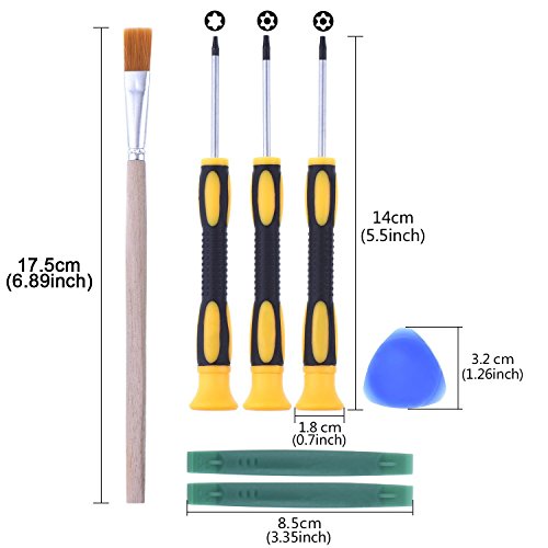 Juego de Destornillador T6 T8 T10 y Herramienta de Palanca de Apertura con Cepillo de Limpieza para Xbox One Xbox 360 Controller