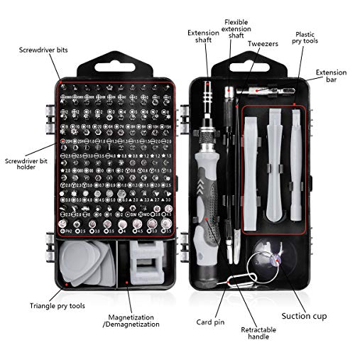 Juego de Destornilladores de Precisión,115 en 1 Destornilladores de Precision para iPhones,PC,Smartphone,Cámara,Reloj,Gafas y Otros Aparatos Electrónicos