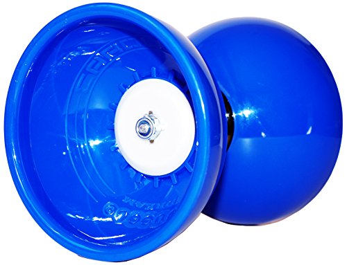 Juego de diábolo con rodamiento de Bolas Carousel + Fibra Diabolo Handsticks, Diabolo Cordel + Diabolos Bolsa de Viaje. (Azul Diabolo + Rojo Palos de Mano)